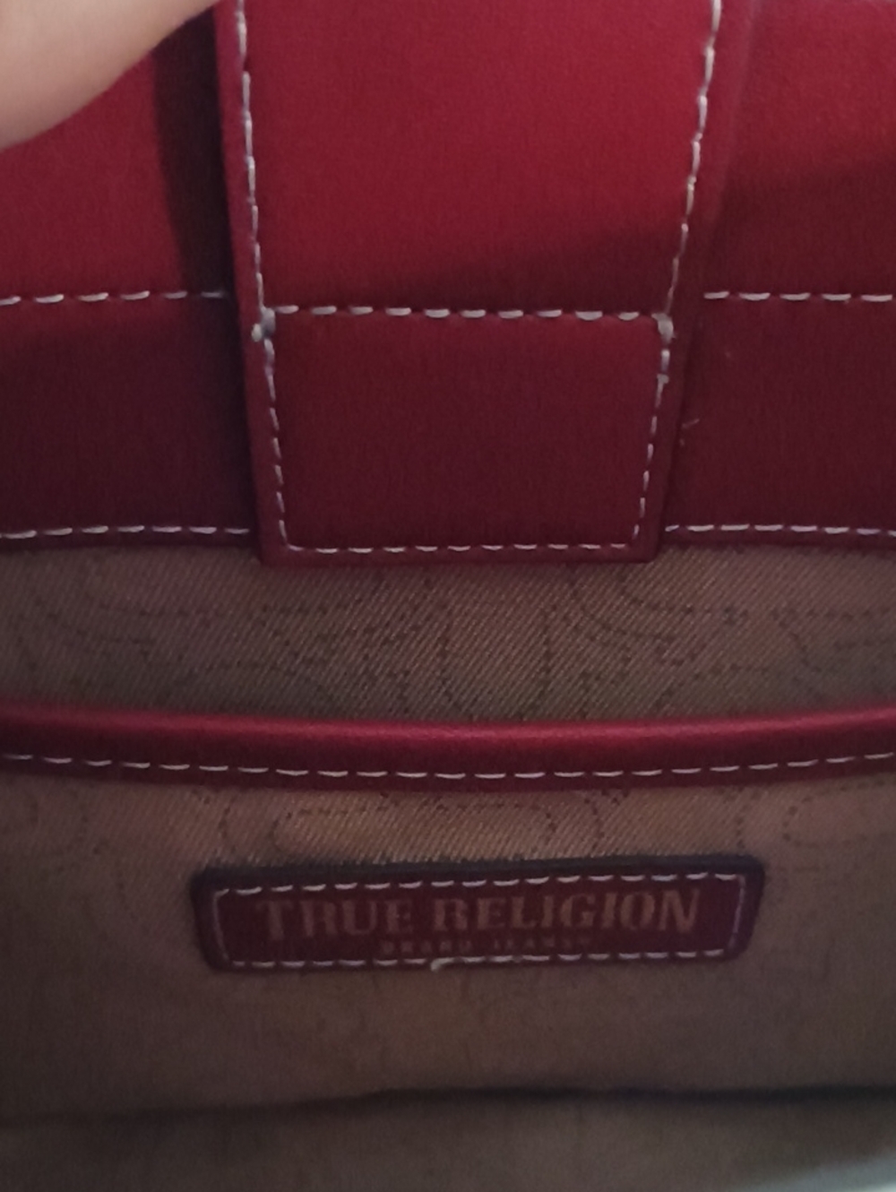 NWT True Religion Women's Stripe Tote Bag in Light Blue and Red - Picture 12 of 12